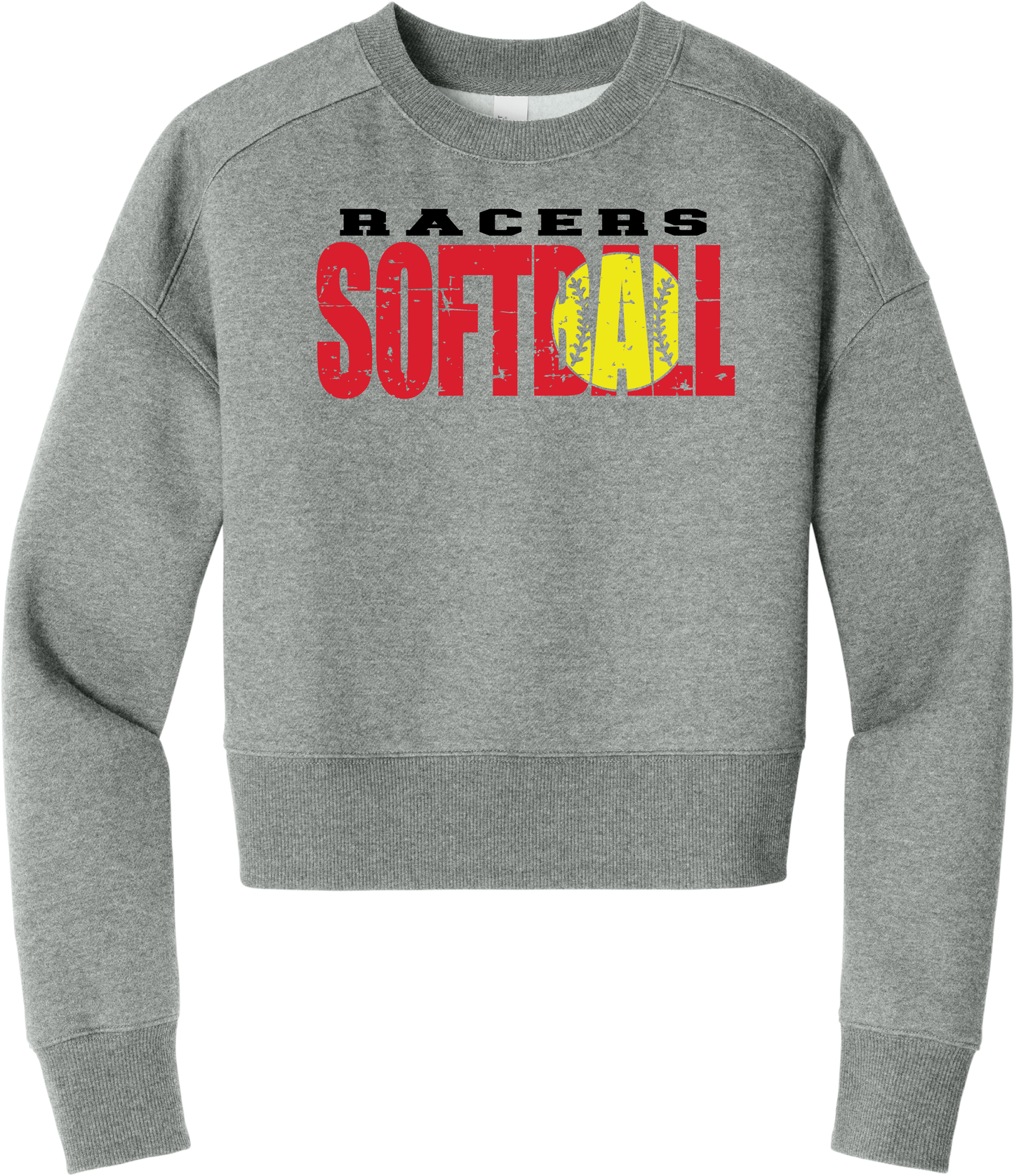Racers Distressed Fleece Cropped Crew