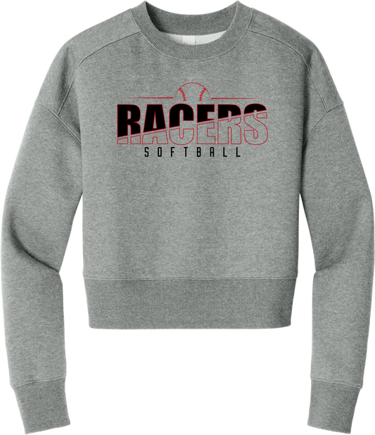 Racers Diagonal Fleece Cropped Crew