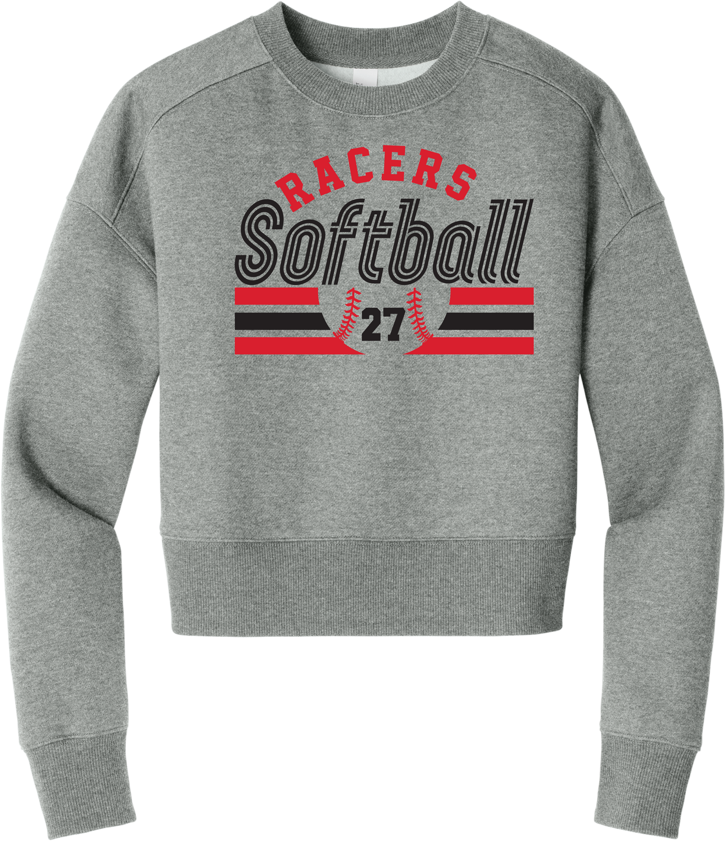Racers Number Fleece Cropped Crew