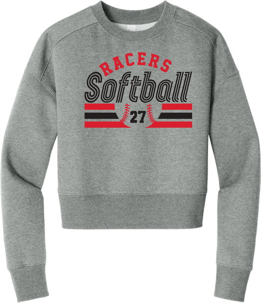 Racers Number Fleece Cropped Crew
