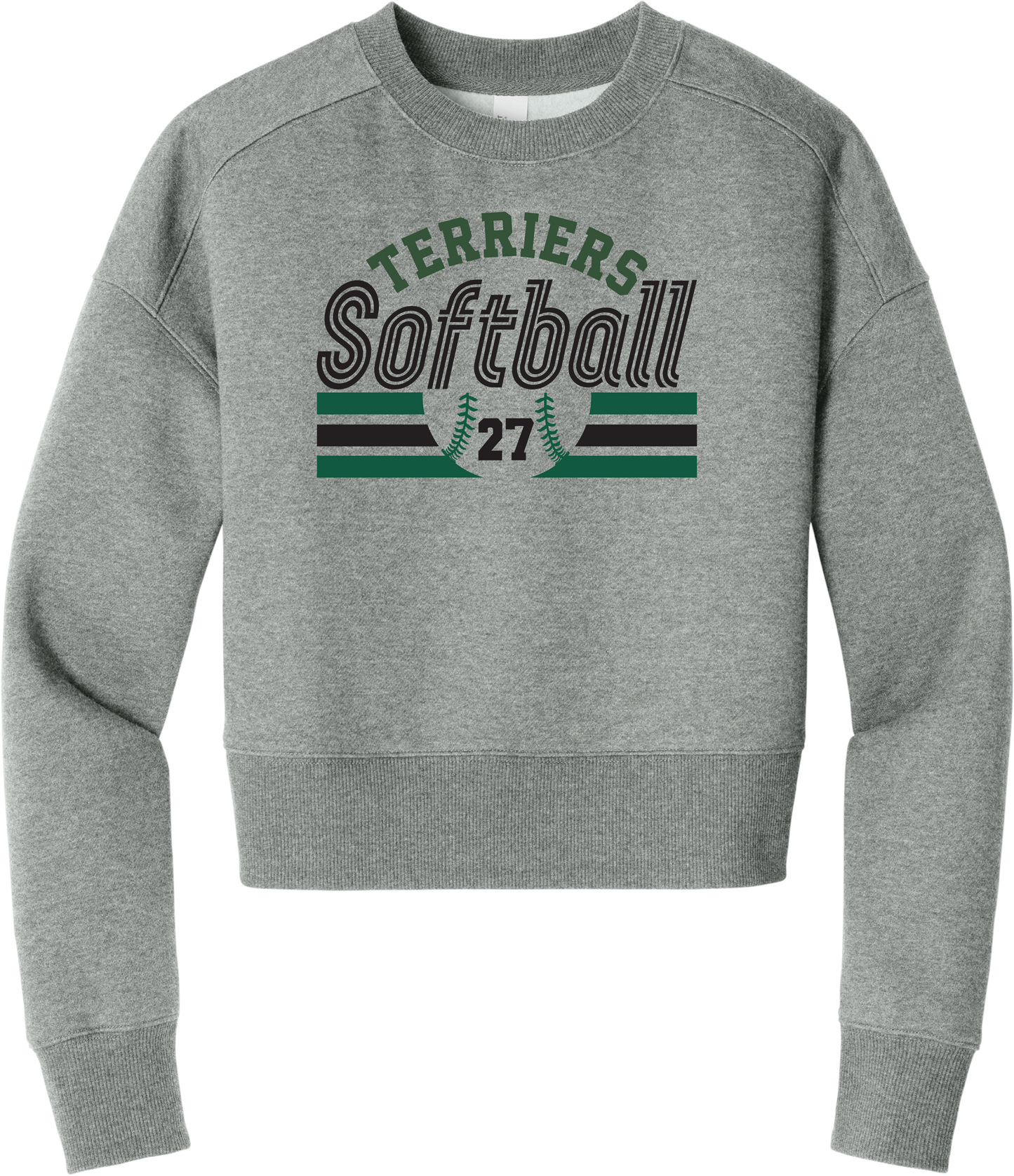 Terriers Number Fleece Cropped Crew