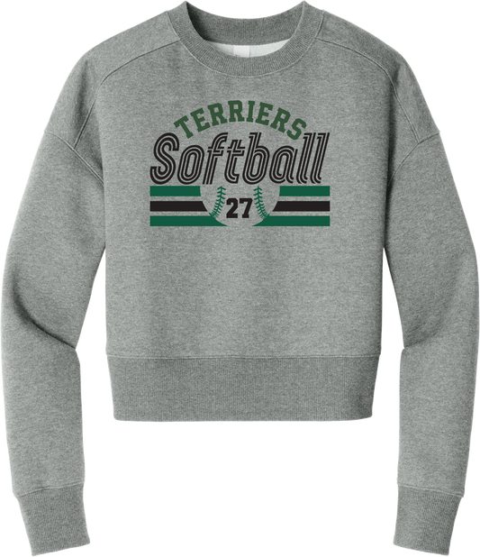 Terriers Number Fleece Cropped Crew