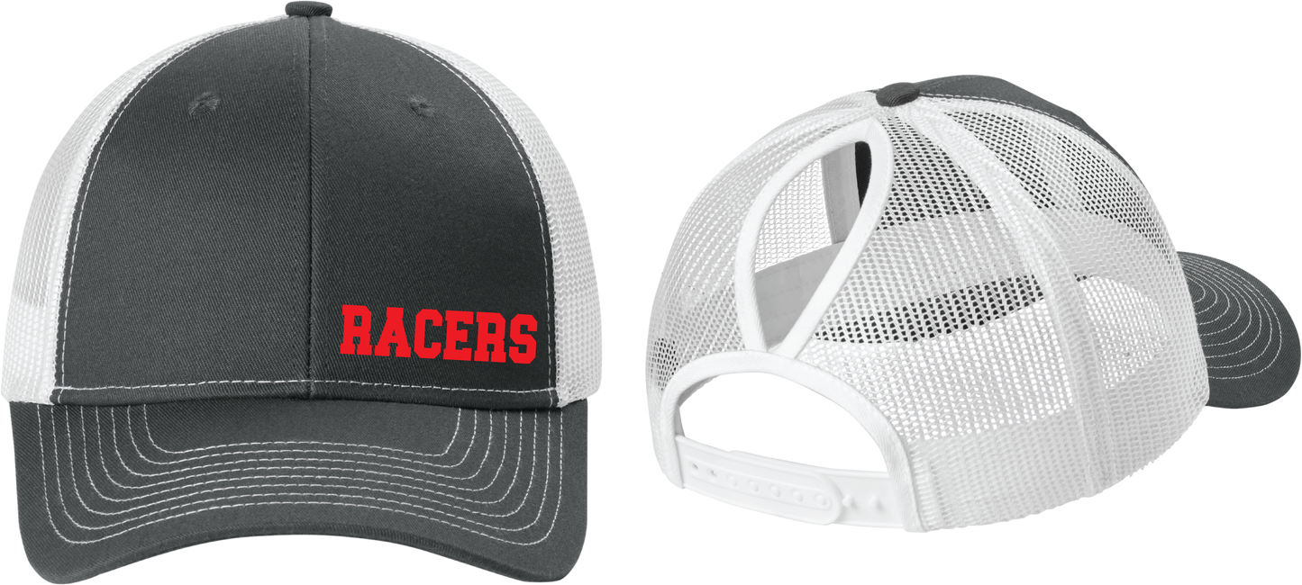 Embroidered Snapback Ponytail Trucker Cap Racers
